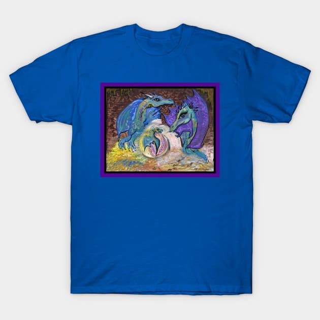 Dragon Reptile Llama Unicorn Red Monster Beast Yin Yang Blue Red Animals Beasts Monsters Dragons T-Shirt by pegacorna